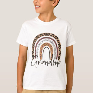 Camiseta Avó Rainbow Cheetah Lepard Mulheres Natal Fa