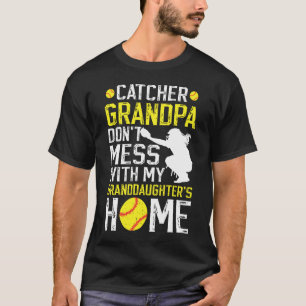 Camiseta Avô Receptor de Softbol Engraçado Receptor de Soft