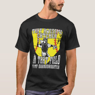 Camiseta Avô Receptor de Softbol Orgulhoso Receptor de Soft