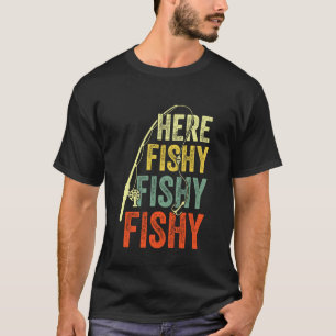 Camiseta Avô Retro Aqui Pescaria De Robalo Engraçado Pescad