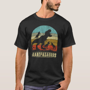 Camiseta Avô Rex Avô Dinossauro 3 Três Crianças Fa
