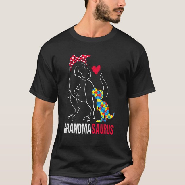 Camiseta Avô, Rex Dinossauro Avó Surus Autismo A (Frente)