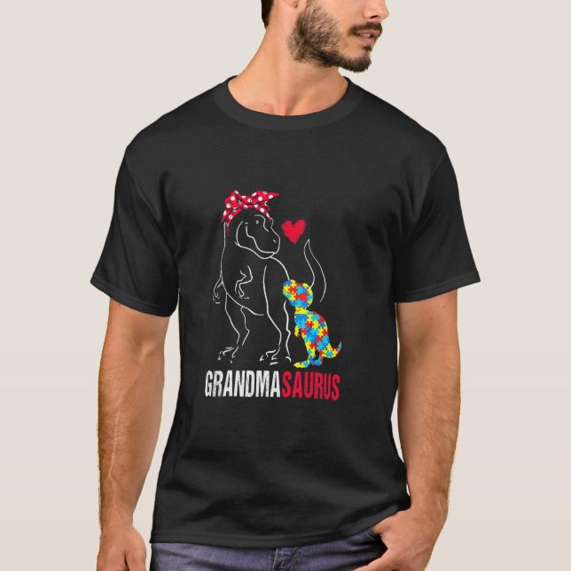 Camiseta Avô, Rex Dinossauro Avó Surus Autismo A (Frente)