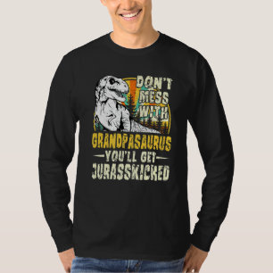 Camiseta Avô Rex Saurus Papasaurus Dinossauros Homens F