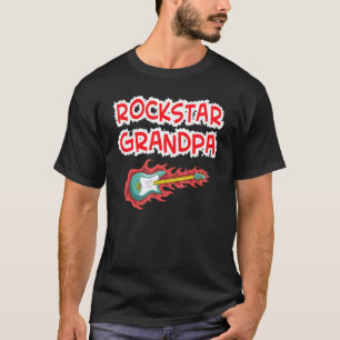 Camiseta Avô Rockstar Guitarra Elétrica Fã de Rock Mãe F
