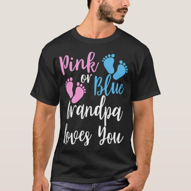 Camiseta Avô rosa ou azul ama presentes vietnam veteranos (Frente)