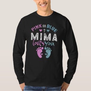 Camiseta Avó Rosa ou Azul Mima Ama Você para Avô