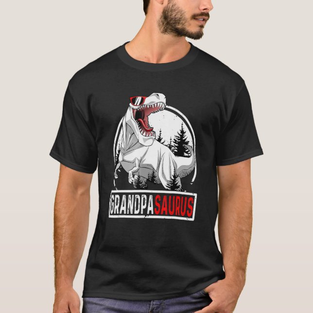 Camiseta Avô Saurus Rex Dinossauro Avô Pasauro Pai (Frente)