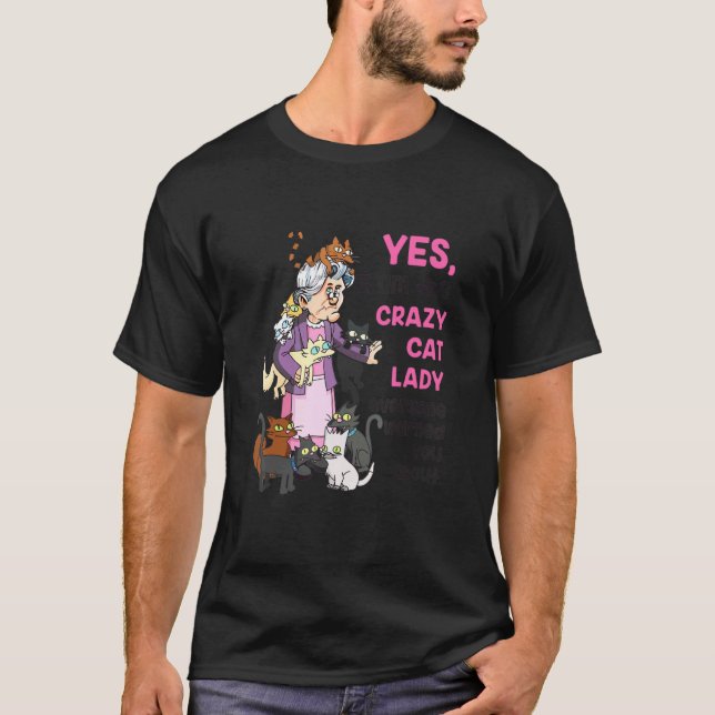 Camiseta Avó Sim Eu Sou A Louca Dos Gatos Avô (Frente)