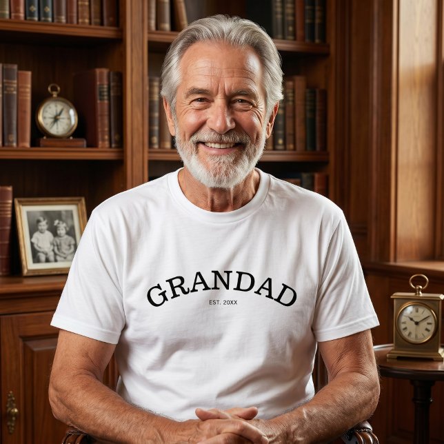 Camiseta Avô Simples Estabeleceu Ano de Costume Avô (Criador carregado)