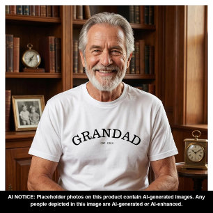 Camiseta Avô Simples Estabeleceu Ano de Costume Avô