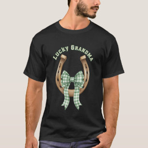 Camiseta Avó Sortuda Dia de São Patrício Laço Coquete H