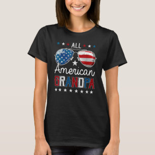 Camiseta Avô, toda a família patriótica de mãe americana 4ª