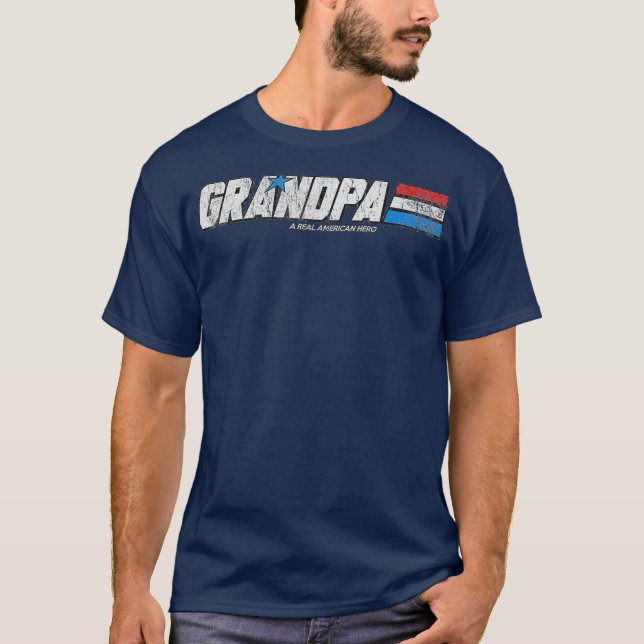 Camiseta Avô Um Verdadeiro Herói Americano (Frente)