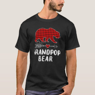 Camiseta Avô Urso Búfalo Xadrez Vermelho Pijama Combinando
