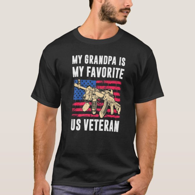 Camiseta Avô Us Veteran American Flag Orud Veteran (Frente)