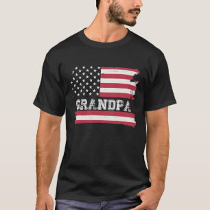 Camiseta Avô Vintage EUA Bandeira Patriótica 4 de julho
