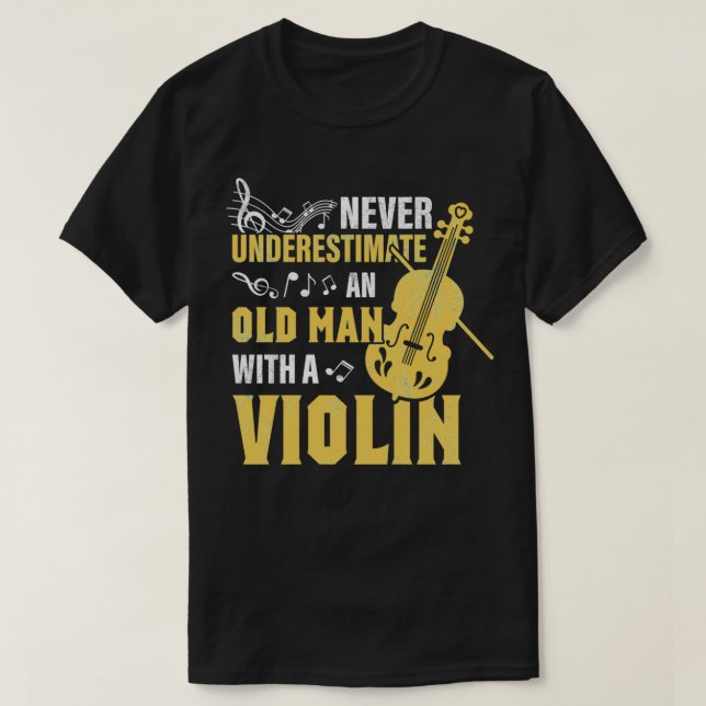 Camiseta Avô violino violinista (Frente do Design)