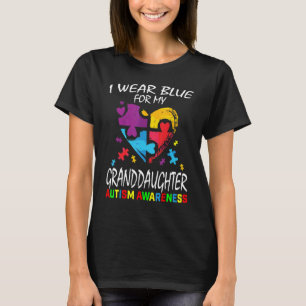 Camiseta Avó Vovô Azul Para Minha Neta Autismo