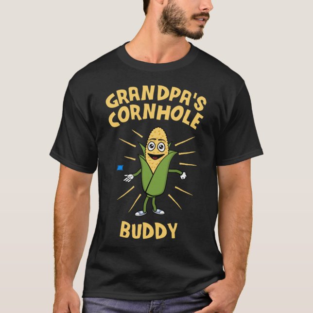 Camiseta Avô&x27;s Cornhole Buddy - Kawaii Cornhole Gif (Frente)
