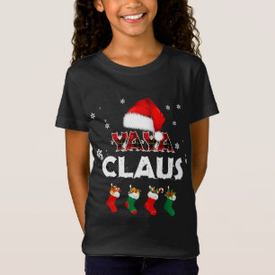 Camiseta Avó Yaya Claus Papai Noel Engraçado Pajam de Natal