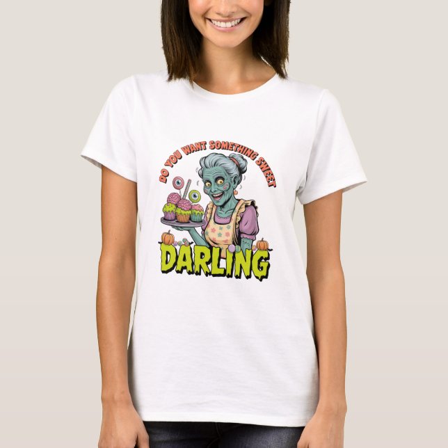 Camiseta Avó Zombie - Querido de Halloween doce (Frente)