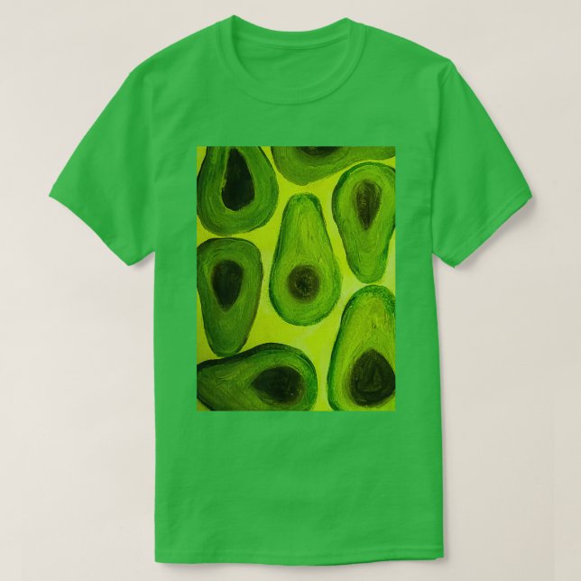 Camiseta Avocado amante verde amarelo (Frente do Design)