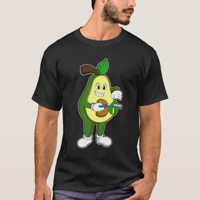 Camiseta Avocado as Hairdresser with Razor (Frente)