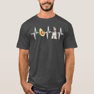 Camiseta Avocado Bearded Collie Heartbeat Dog Lover