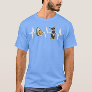 Camiseta Avocado Black Chihuahua Heartbeat Dog Lover