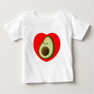 Camiseta Avocado Bonito No Coração Vermelho