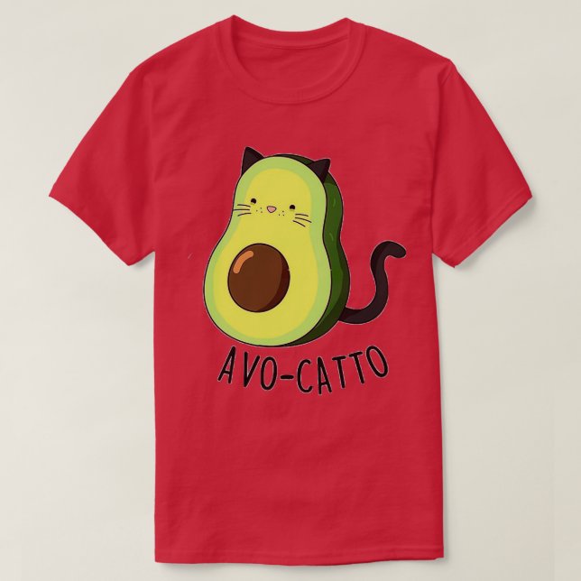 Camiseta Avocado Cat AvoCatto Animal Pun (Frente do Design)