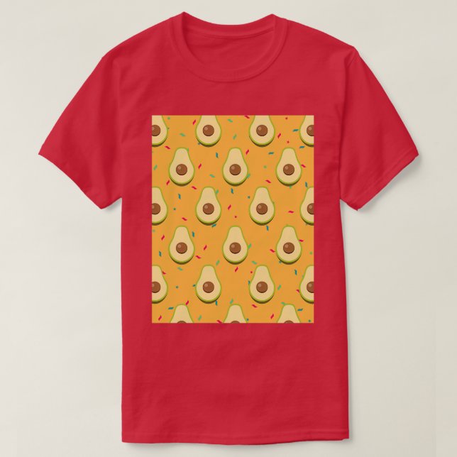 Camiseta Avocado com aspersão colorida (Frente do Design)