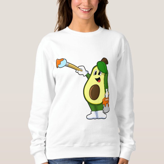 Camiseta Avocado como Pintor com Pincel de Tinta (Frente)