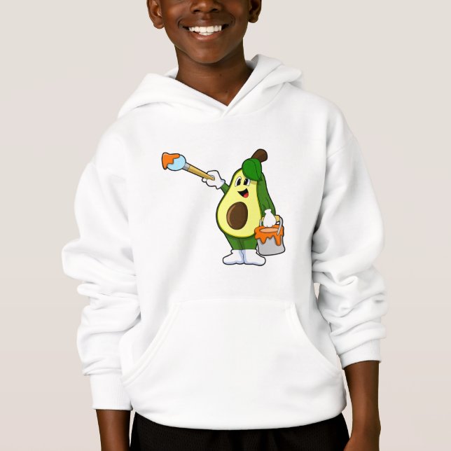 Camiseta Avocado como Pintor com Pincel de Tinta (Frente)