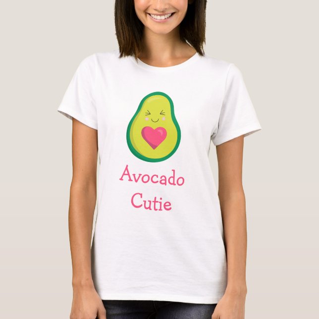 Camiseta Avocado Cutie Coração Rosa (Frente)
