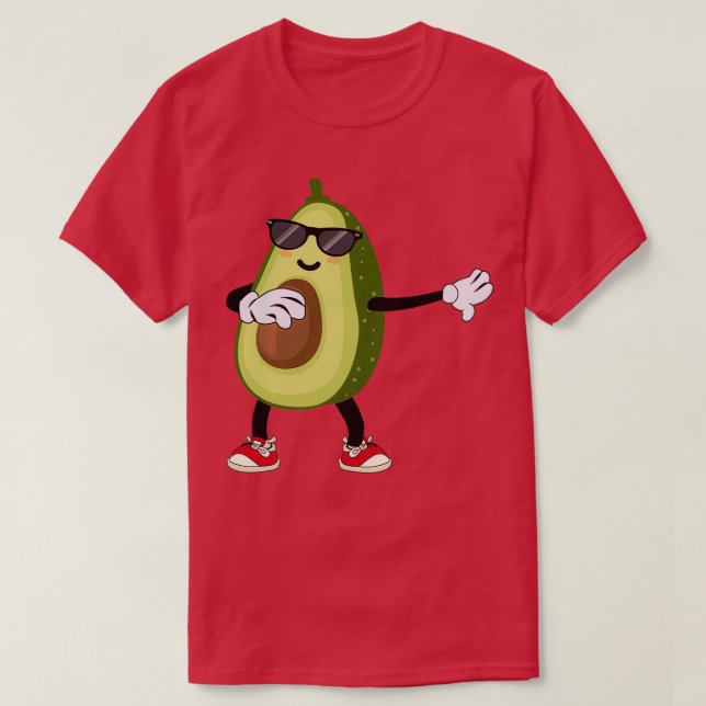 Camiseta Avocado Dabbing Dancing Sunglass Clipart (Frente do Design)