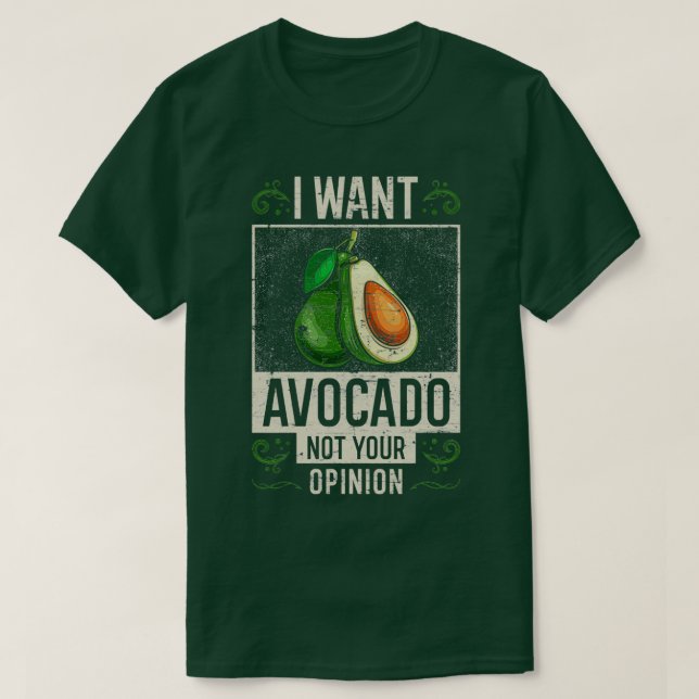 Camiseta Avocado Dizendo Engraçado (Frente do Design)