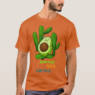 Camiseta Avocado e cacto engraçado