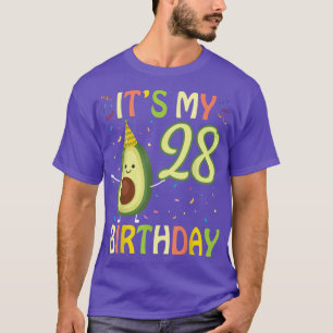 Camiseta Avocado É Meu Aniversário De 28 Anos Feliz Por Mim