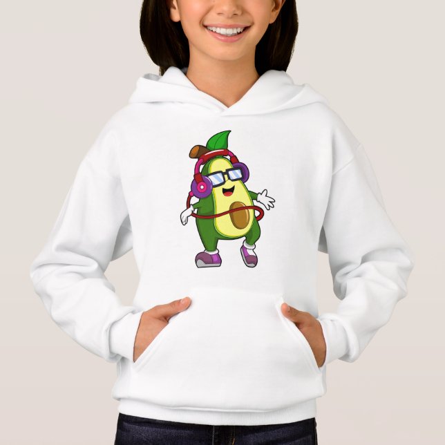 Camiseta Avocado em Música com Fone de Ouvido (Frente)