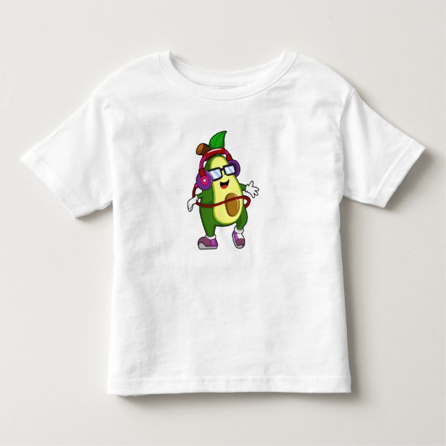 Camiseta Avocado em Música com Fone de Ouvido (Frente)