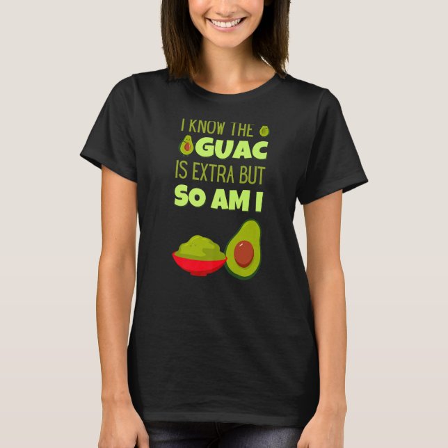 Camiseta Avocado Guacamole Mexicano Extra Guac Comida Cinco (Frente)