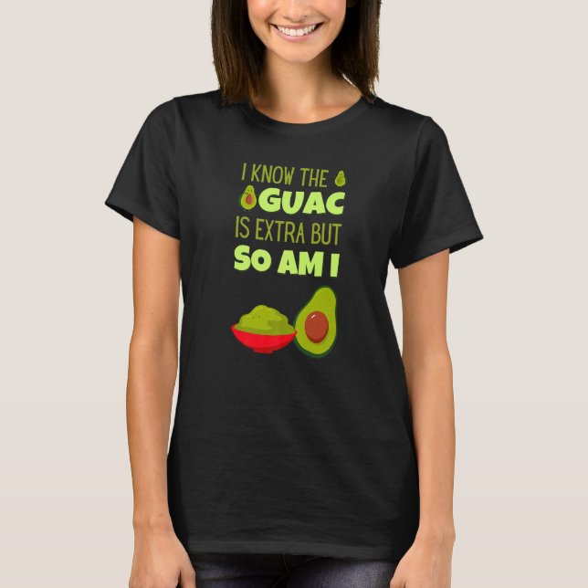 Camiseta Avocado Guacamole Mexicano Extra Guac Comida Cinco (Frente)