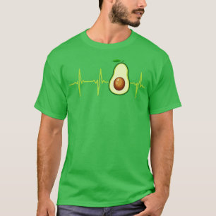 Camiseta Avocado Heartbeat Avocado Gift Homens Vegan Mulher
