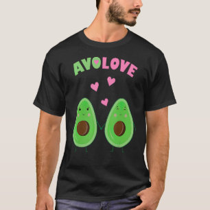 Camiseta Avocado Love Mini Hearts Vegan Dia de os namorados