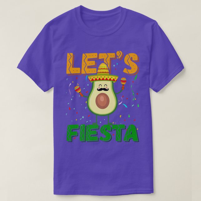 Camiseta Avocado Mustache Sombrero Cinco De Mayo Deixa Fies (Frente do Design)