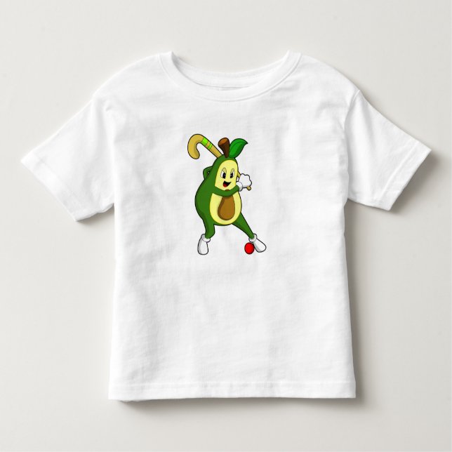 Camiseta Avocado no Hockey com taco de Hóquei (Frente)