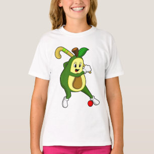Camiseta Avocado no Hockey com taco de Hóquei