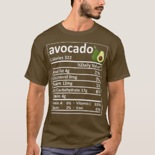 Camiseta Avocado Nutrição Fatos Engraçados Comida Ação de G